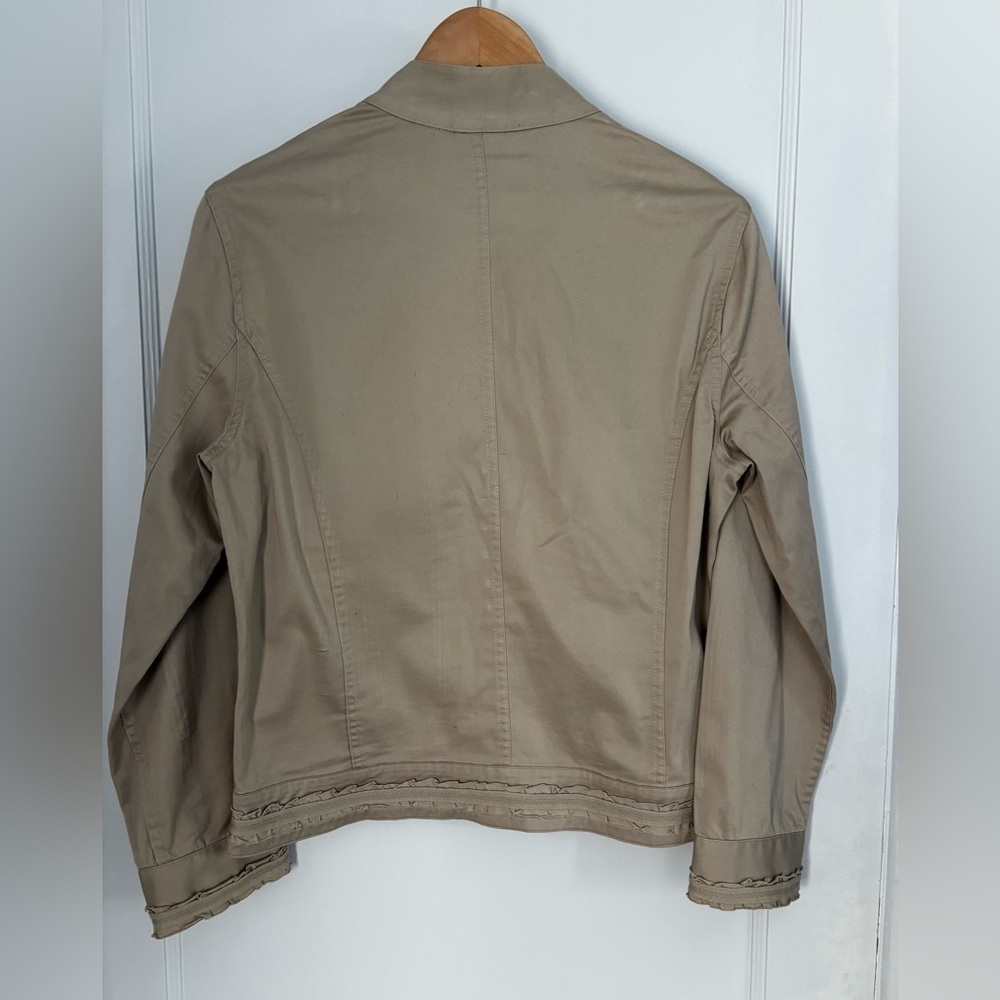 Chico's Military Style Khaki Jacket Size 1 - Picture 5 of 8